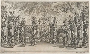 Proserpina Prints: Kingdom of Pluto; a view of the underworld with Pluto and Proserpina enthroned at center