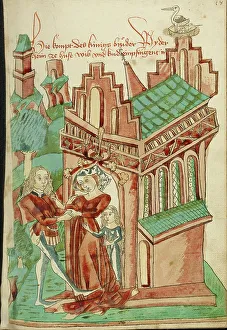 Reunion Prints: The King's Brother Welcomed by his (own) Wife and Daughter; Barlaam und Josaphat