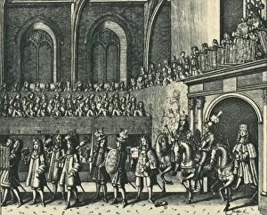 The Kings Challenger Entering Westminster Hall, 1684, (1947). Creator: M. Yeates