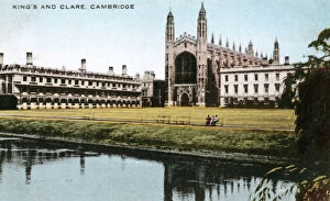 Dennis Gallery: Kings and Clare Colleges, Cambridge, Cambridgeshire, early 20th century.Artist: E Dennis