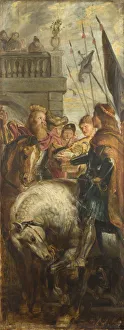 Franks Prints: Kings Clothar and Dagobert dispute with a Herald from the Emperor Mauritius