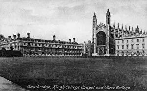 Images Dated 8th April 2008: Kings College Chapel and Clare College, Cambridge, Cambridgeshire