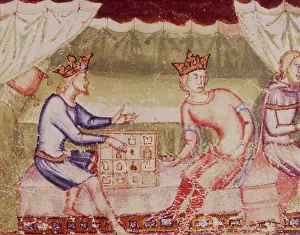 Distracted Prints: Two kings playing chess, c1352-c1362. Creator: Unknown