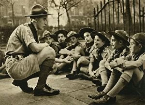 Boy Scouts Association Gallery: A Kings Scout Taking to Boy Scouts from Gibraltar, London 1941, (1944). Creator: Unknown