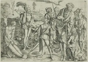 Master Mz Prints: The King's Sons Shooting Their Father's Corpse