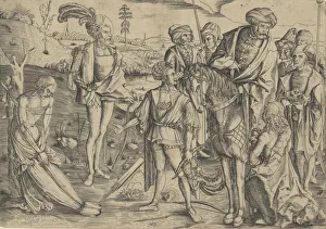 The Kings Sons Shooting Their Fathers Corpse, ca. 1500. Creator: Matthaus Zasinger