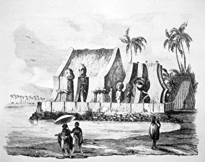 Hawaii Prints: Kings Temple in the Bay of Tiritatea, c1746-1830. Artist: Ludwig Choris