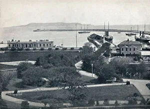 Round The Coast Prints: Kingstown - General View of the Harbour, 1895