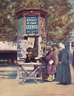 World Pictures Prints: A Kiosque, Paris, 1903. Artist: Mortimer L Menpes