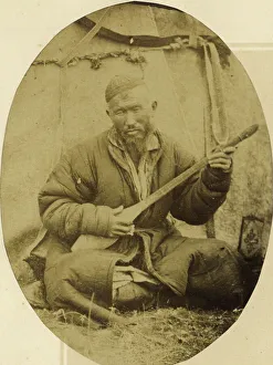 Kirgese Prints: Kirghiz Individuals: a Singer, 1870. Creator: LK Poltoratskaia