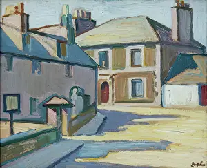 Chimneys Prints: Kirkcudbright, Street Corner, 1917. Creator: Samuel John Peploe