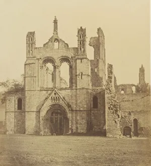 Panorama Prints: Kirkstall Abbey. From the West, 1850s. Creator: Joseph Cundall
