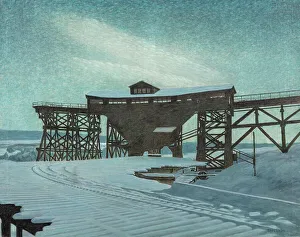 Miners Prints: Kiruna mine under the snow. Creator: Lindh, Bror (1877-1941)