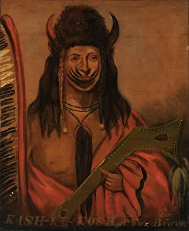 Face Paint Prints: Kish-ke-kosh, 19th century. Creator: Alexander Davis Cooper