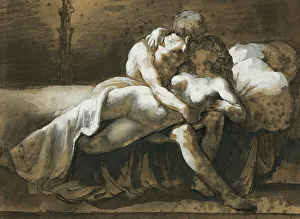 Gericault Theodore Prints: The Kiss, 1816. Creator: Theodore Gericault