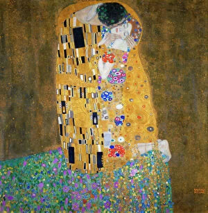 Kiss Gallery: The Kiss, 1907-1908. Artist: Klimt, Gustav (1862-1918)