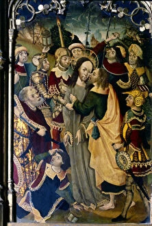 Judas Gallery: Kiss of Judas, table of the Caparroso altarpiece, altar donated to the Cathedral