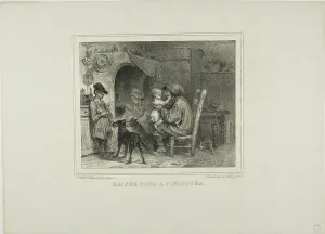 Raffet Denis Auguste Marie Prints: Kiss papa with pinches, 1833. Creator: Auguste Raffet