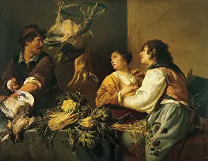 Preparation Prints: Kitchen, 1635. Creators: Theodoor Rombouts, Adriaen van Utrecht