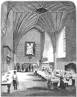 Vaulted Ceiling Gallery: The kitchen at Burghley, 1844. Creator: Unknown