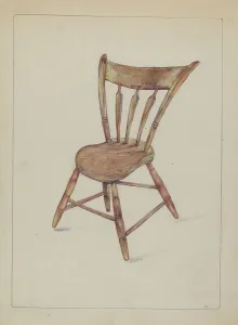 Rosa Burger Prints: Kitchen Chair, c. 1935. Creator: Rosa Burger