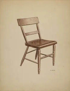 Kitchen Furniture Prints: Kitchen Chair, c. 1940. Creator: Edward Bashaw