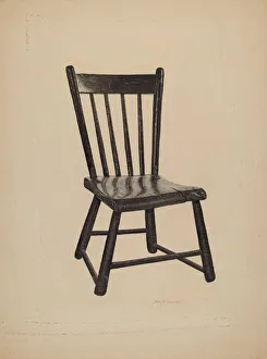 Kitchen Furniture Prints: Kitchen Chair, c. 1940. Creator: Sydney Roberts