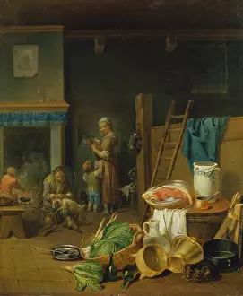 Ladder Prints: Kitchen Interior, 1765. Creators: Justus Juncker, Johann Conrad Seekatz