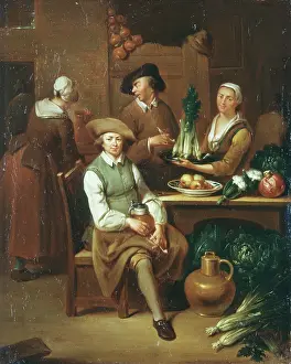 Preparation Prints: Kitchen Interior, 19th century. Creator: Johann Gerlach Lambert