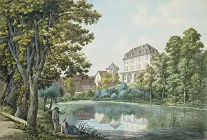 Water Surface Prints: The kitchen pond and the library in Weimar, c1801. Creator: Georg Melchior Kraus