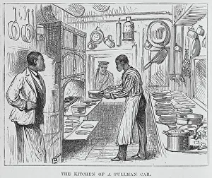 The kitchen of a Pullman car, 1882. Creator: Unknown
