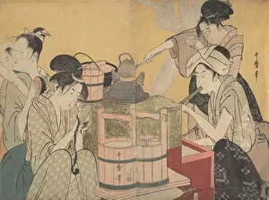 Peeling Gallery: Kitchen Scene, ca. 1794-95. Creator: Kitagawa Utamaro