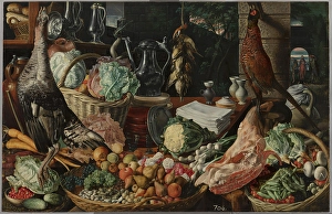 Kitchenware Prints: Kitchen Scene with Christ at Emmaus, c1560-1565. Creator: Joachim Beuckelaer