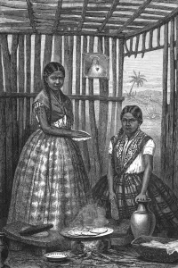 Cooking Gallery: A Kitchen in the Tierra Caliente; A zigzag journey through Mexico, 1875. Creator: Thomas Mayne Reid