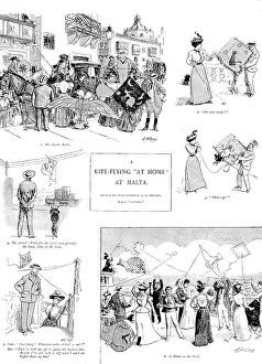 Cultural Event Prints: A Kite-Flying 'At Home' at Malta, 1898. Creator: Unknown