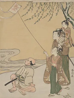 Kite Prints: Kite Flying, ca. 1766. ca. 1766. Creator: Suzuki Harunobu
