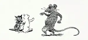 Kitten Prints: Kittens and rat, 1894. Creator: Unknown