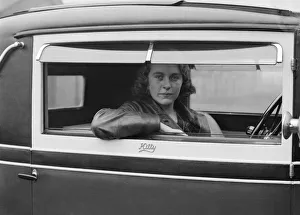 Kitty Brunell behind the wheel of a Talbot 14 / 45, c1930. Artist: Bill Brunell