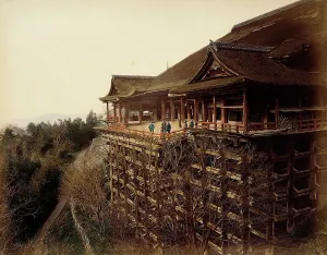 Albumen Print Hand Colored Prints: Kiyomizu-dera, 1865. Creator: Unknown