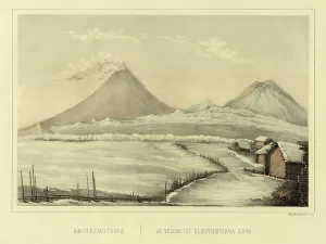 Klyuchevskoi Volcano, 1856. Creator: Ivan Dem'ianovich Bulychev