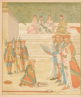 Book Illustration Gallery: The Knave of Hearts, Brought back those Tarts, And vowed he d steal no more, 1880