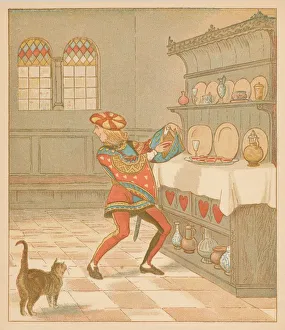 Nursery Rhyme Prints: The Knave of Hearts, He stole those Tarts 1880. Creator: Randolph Caldecott