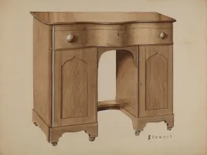 Stewart Robert Prints: Knee-hole Desk, c. 1937. Creator: Robert Stewart