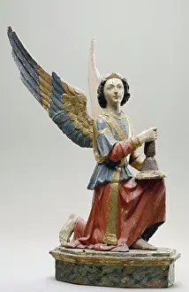 Gilding Prints: Kneeling Angel, late 15th century. Creator: Unknown