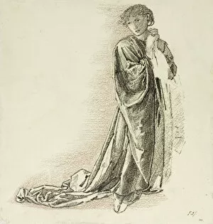 Kneeling Draped Figure, c. 1865-70. Creator: Sir Edward Coley Burne-Jones