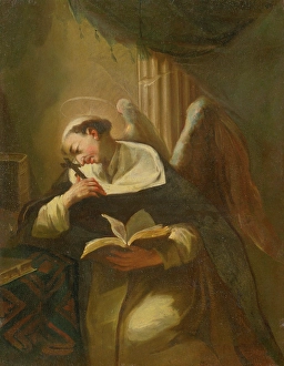 Religious Motif Prints: Kneeling Meditating Saint, 1750-1770. Creator: Unknown