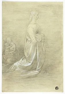 George Romney Prints: Kneeling Woman, Seated Mother and Child, n.d. Creator: George Romney