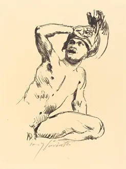 Kniender Krieger in Abwehr I (Kneeling Warrior I), 1914. Creator: Lovis Corinth Kniender Krieger in Abwehr I (Kneeling Warrior I), 1914. Creator: Lovis Corinth