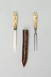 Ivory Collection: Knife and Fork with Sheath, Europe, late 17th century. Creator: Unknown