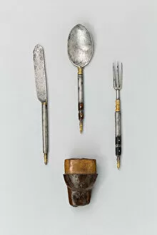 Case Gallery: Knife, Fork and Spoon with Cap of a Trousse-Sheath, Europe, late 17th century(?)
